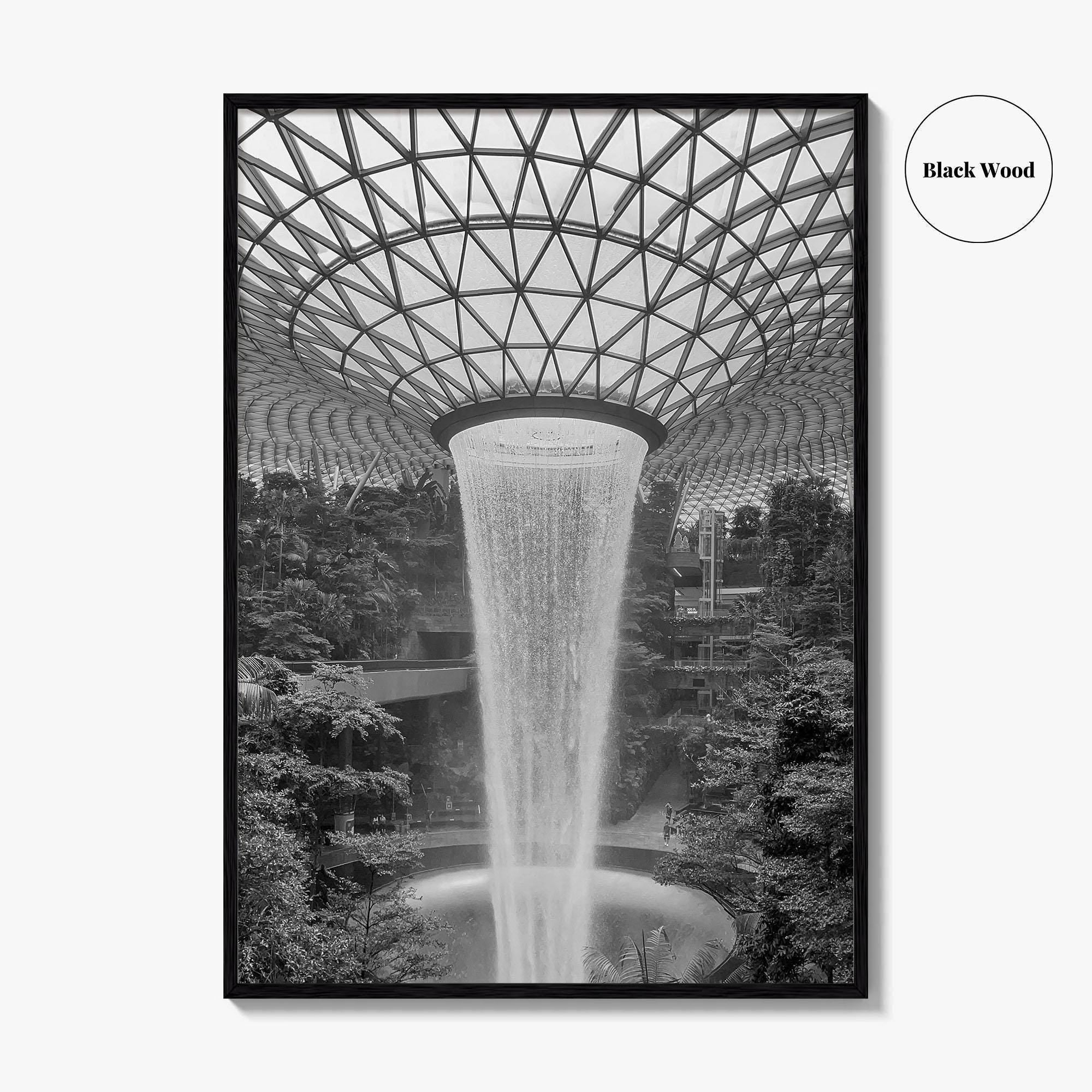 Singapore Black and White Fine Art Photo Print, Jewel Changi Airport, Wall Poster
