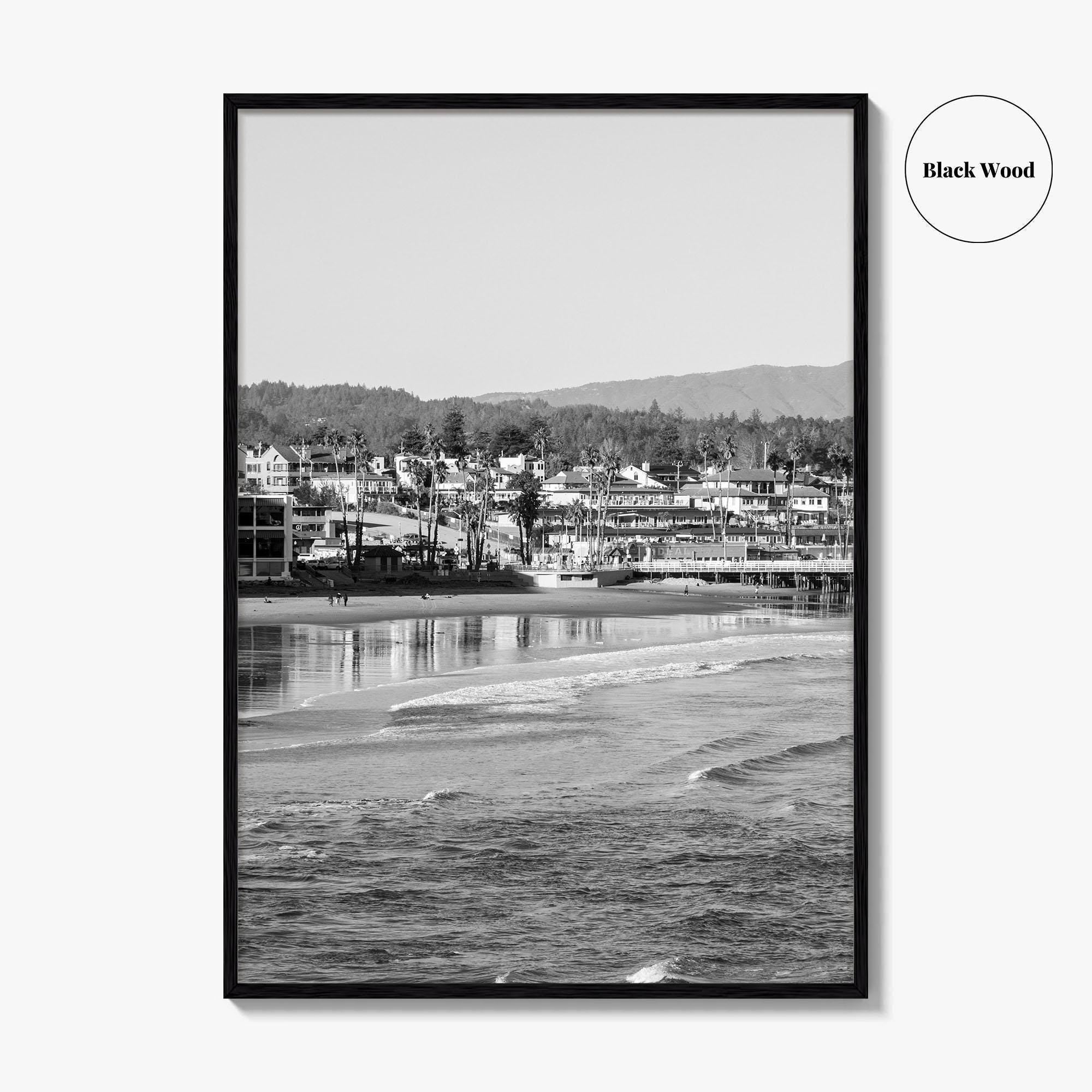 Santa Cruz Black and White Fine Art Photo Print, Wharf Monterey Bay California Poster