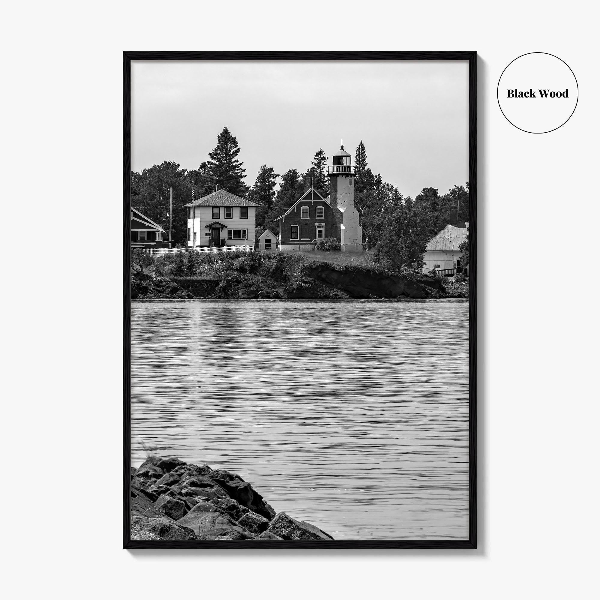 Eagle Harbor Black and White Fine Art Photo Print, Keweenaw Peninsula Michigan Poster