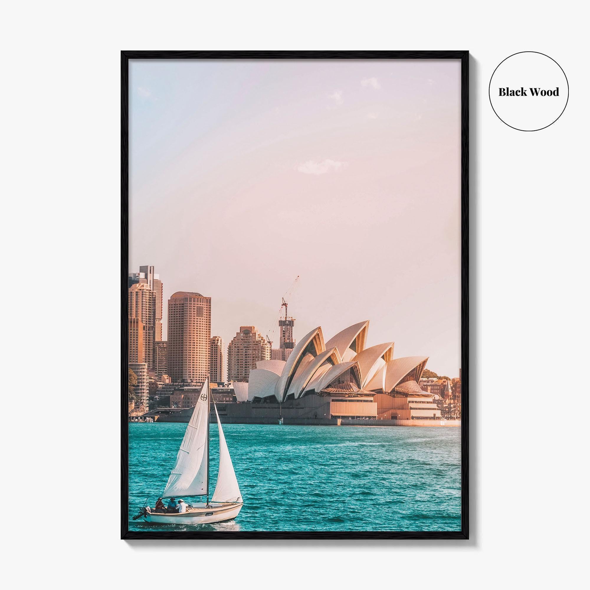 Sydney Fine Art Photo Print, Opera House, Harbor, Sailboat, Australia Poster, Wall Decor