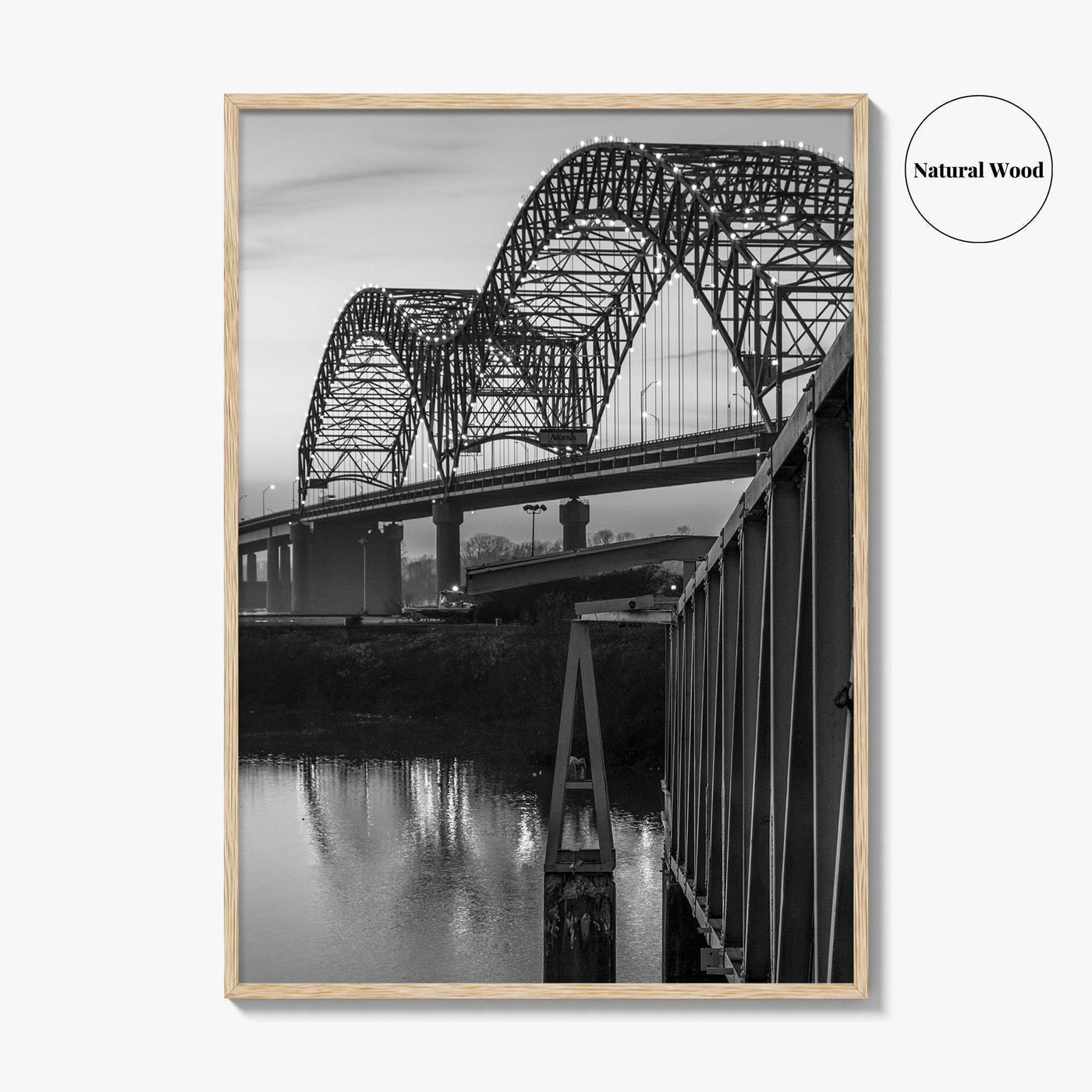 Memphis Black and White Fine Art Photo Print, Tennessee Bridge Poster, Nashville Poster