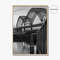 Memphis Black and White Fine Art Photo Print, Tennessee Bridge Poster, Nashville Poster