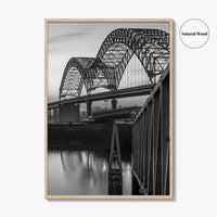 Memphis Black and White Fine Art Photo Print, Tennessee Bridge Poster, Nashville Poster