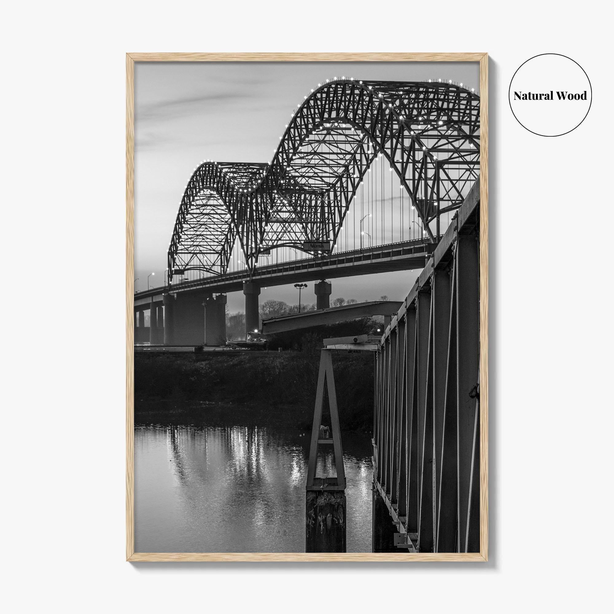 Memphis Black and White Fine Art Photo Print, Tennessee Bridge Poster, Nashville Poster