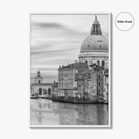 Venice Skyline Black and White Fine Art Photo Print, Grand Canal, Italy Wall Poster