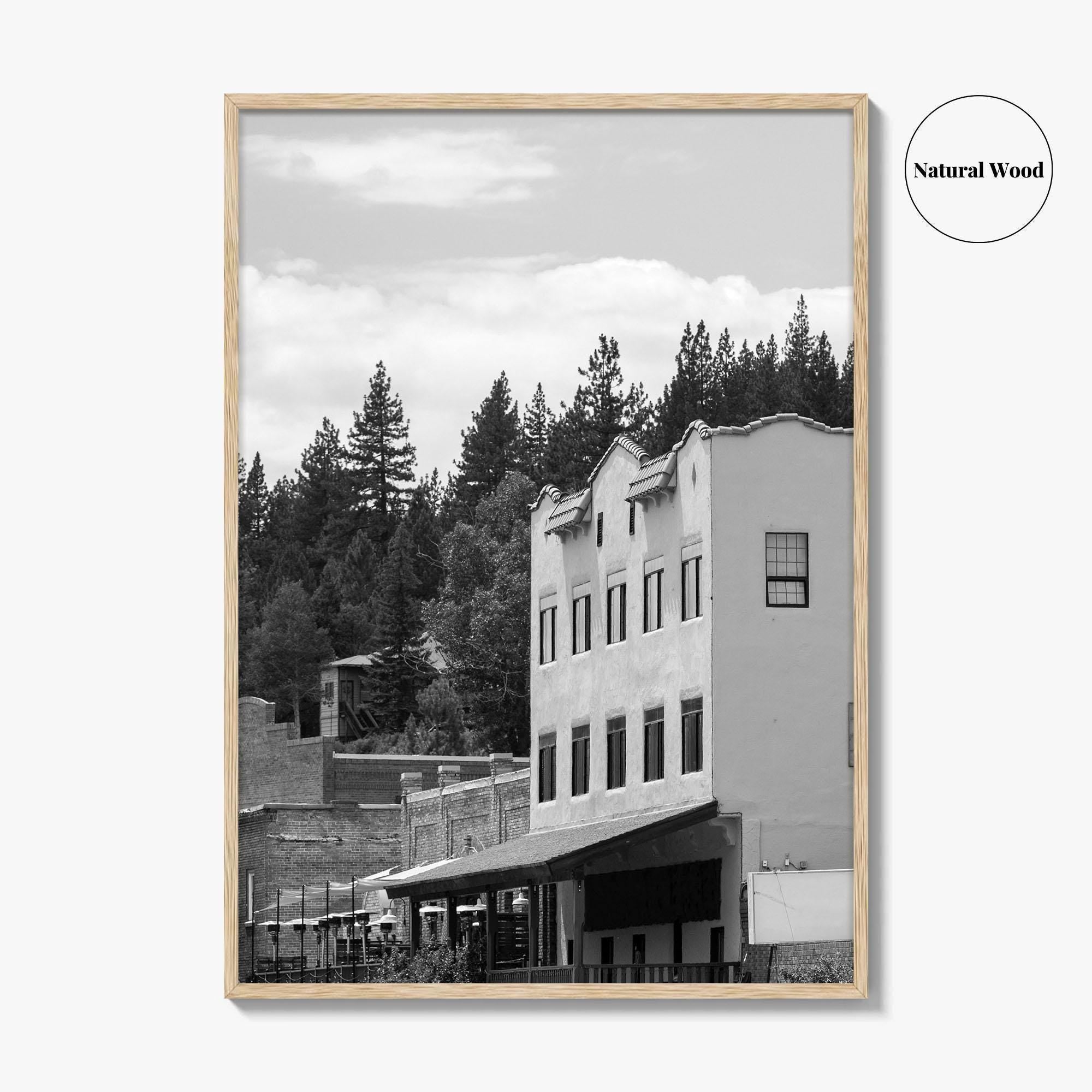 Truckee Black and White Fine Art Photo Print, Historic Downtown, Lake Tahoe California Poster