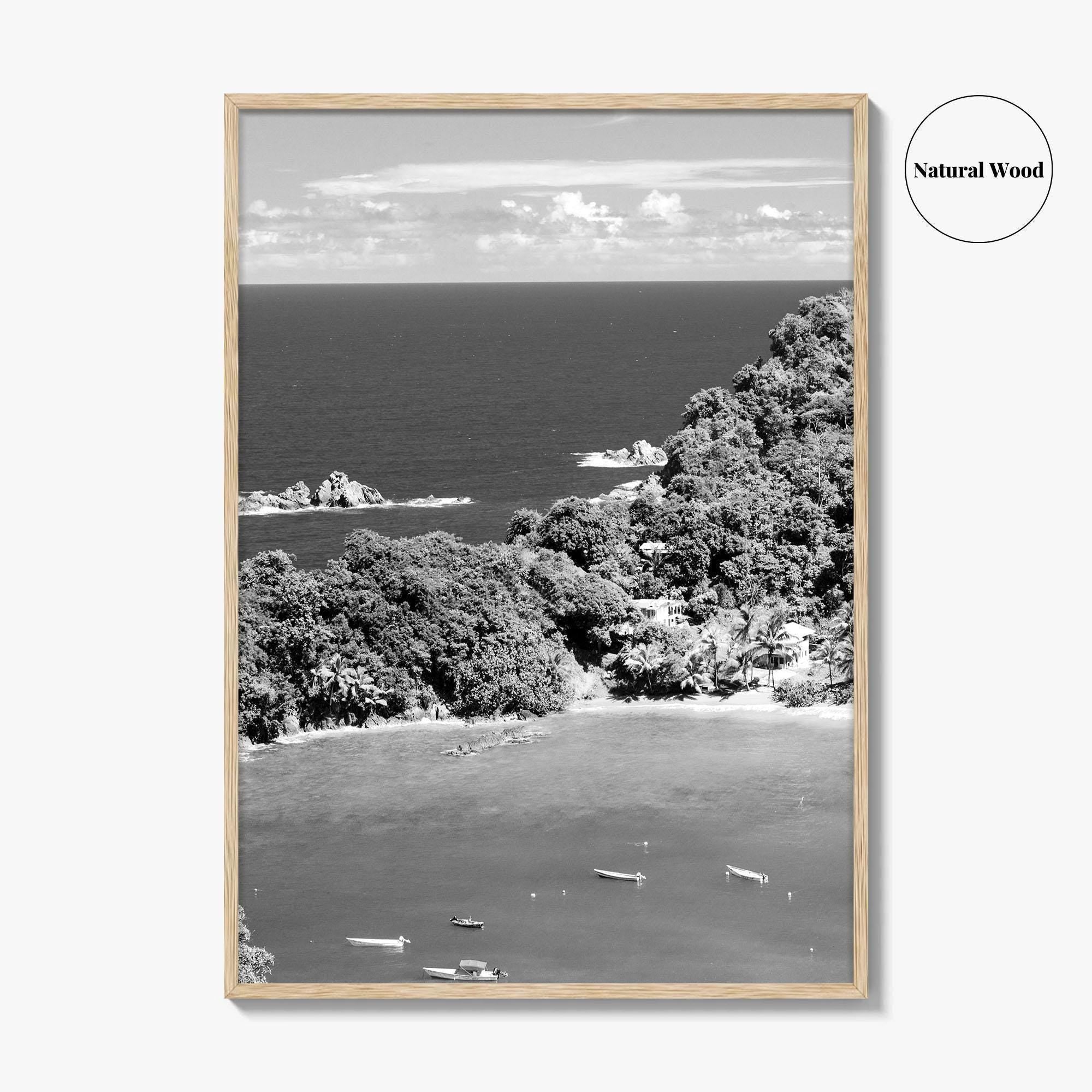 Parlatuvier Bay Black and White Fine Art Photo Print, Trinidad and Tobago Poster