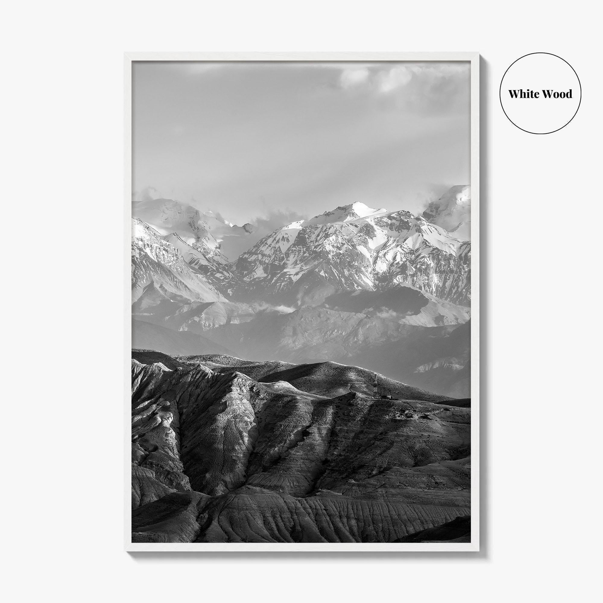 Upper Mustang Black and White Fine Art Photo Print, Annapurna Himalayas Poster