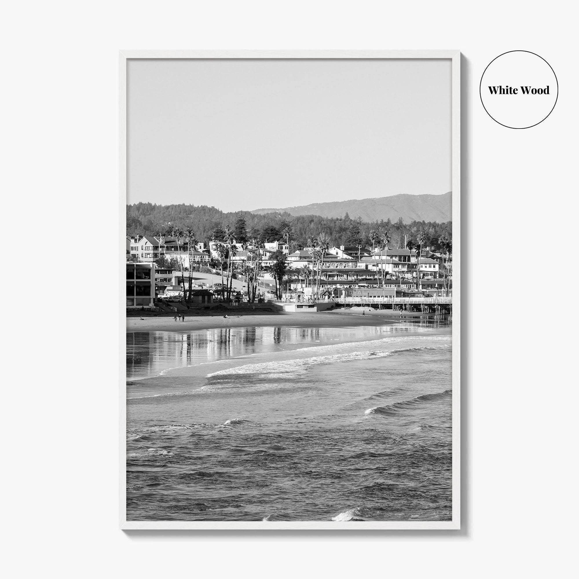 Santa Cruz Black and White Fine Art Photo Print, Wharf Monterey Bay California Poster