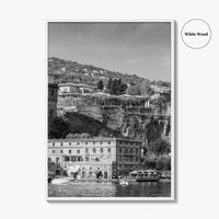 Sorrento Black and White Fine Art Photo Print, Naples Sea Cliffs Italy Poster