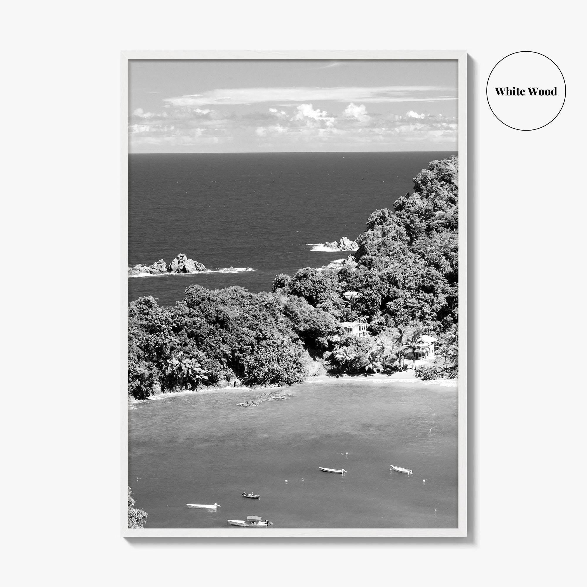 Parlatuvier Bay Black and White Fine Art Photo Print, Trinidad and Tobago Poster