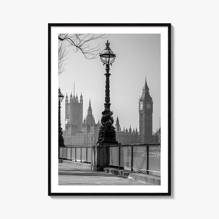 London Black and White Fine Art Photo Print, Big Ben Parliament England UK Poster