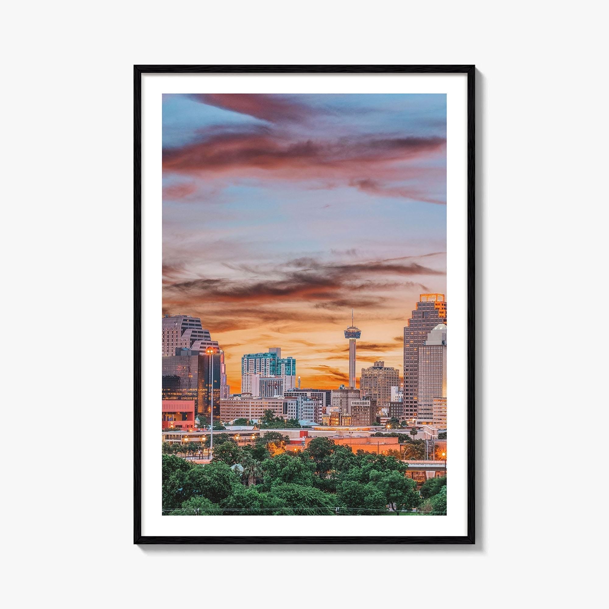 San Antonio Skyline Fine Art Photo Print, Texas USA Downtown Wall Decor Poster
