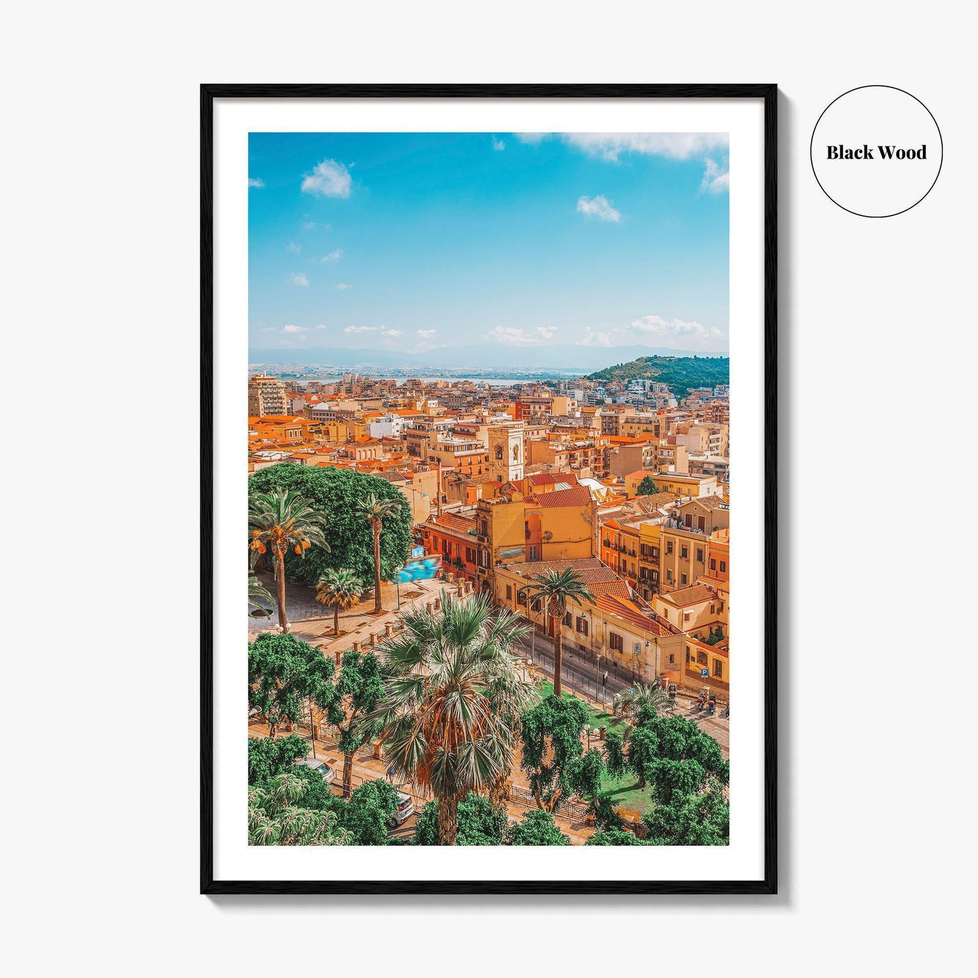Cagliari Skyline Fine Art Photo Print, Sardinia Italy Wall Decor Poster