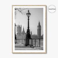 London Black and White Fine Art Photo Print, Big Ben Parliament England UK Poster