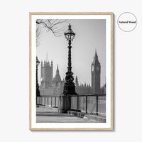 London Black and White Fine Art Photo Print, Big Ben Parliament England UK Poster