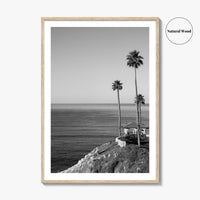 Pismo Beach Black and White Fine Art Photo Print, Shore Cliff Gazebo, California Poster