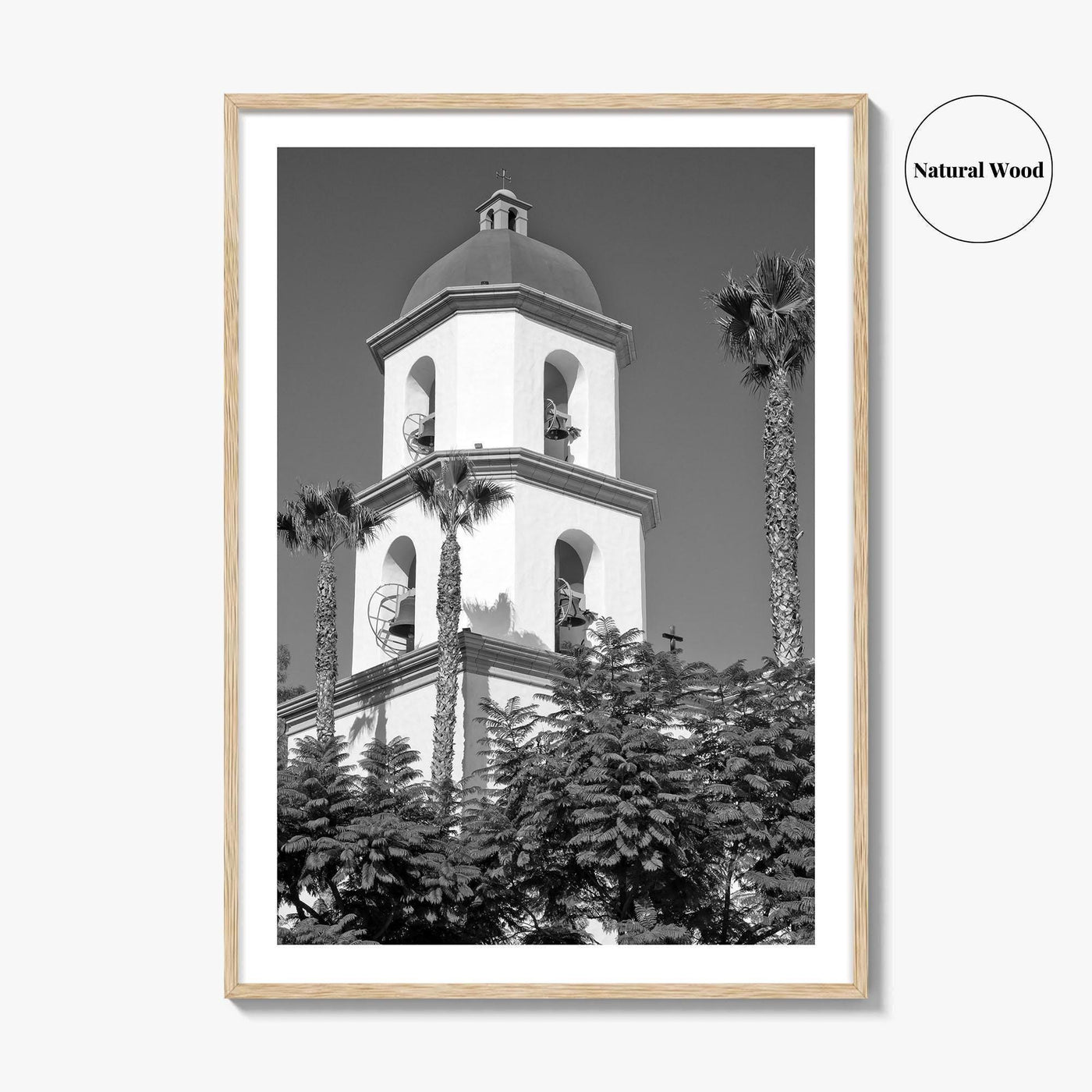 Mission San Juan Capistrano Black and White Fine Art Photo Print, California Basilica Poster