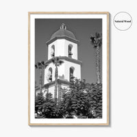 Mission San Juan Capistrano Black and White Fine Art Photo Print, California Basilica Poster