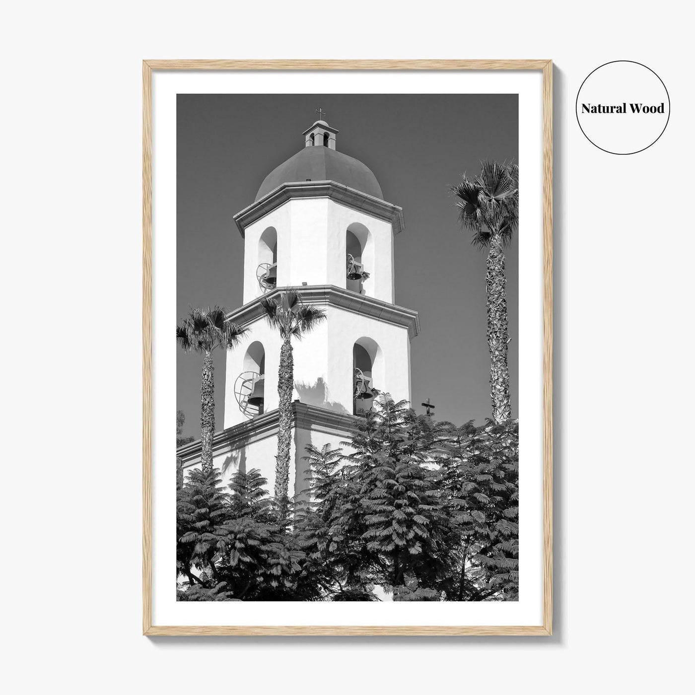 Mission San Juan Capistrano Black and White Fine Art Photo Print, California Basilica Poster