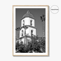 Mission San Juan Capistrano Black and White Fine Art Photo Print, California Basilica Poster