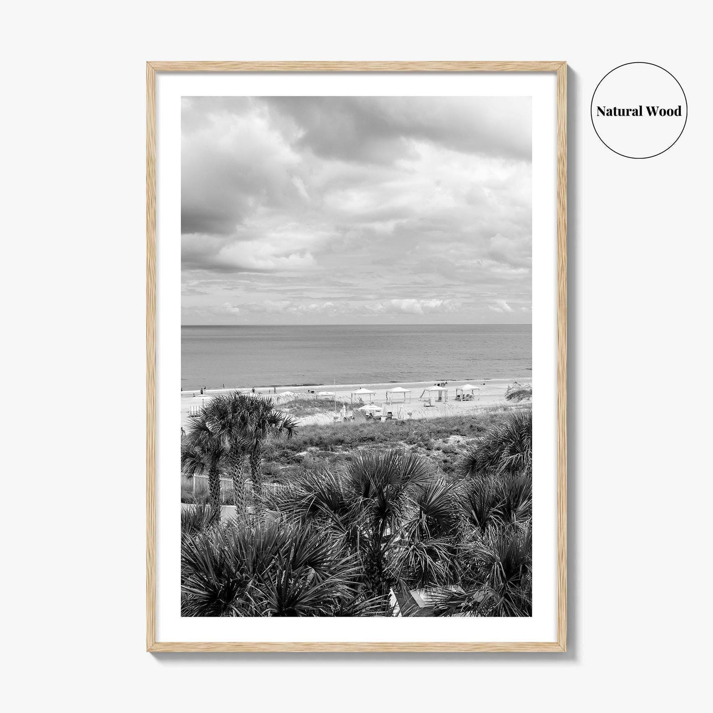 Fernandina Beach Black and White Fine Art Photo Print, Amelia Island Florida Coastal Poster