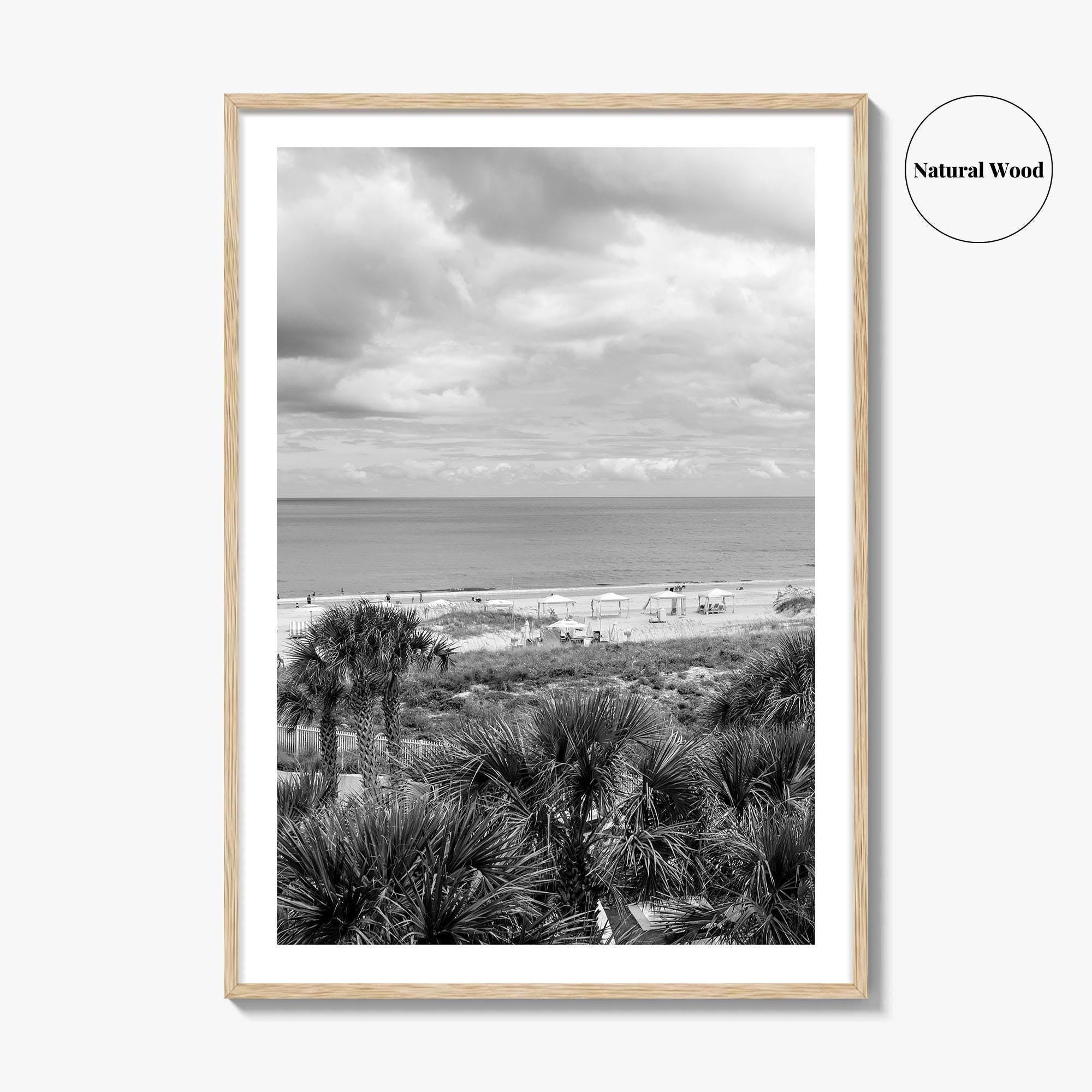 Fernandina Beach Black and White Fine Art Photo Print, Amelia Island Florida Coastal Poster