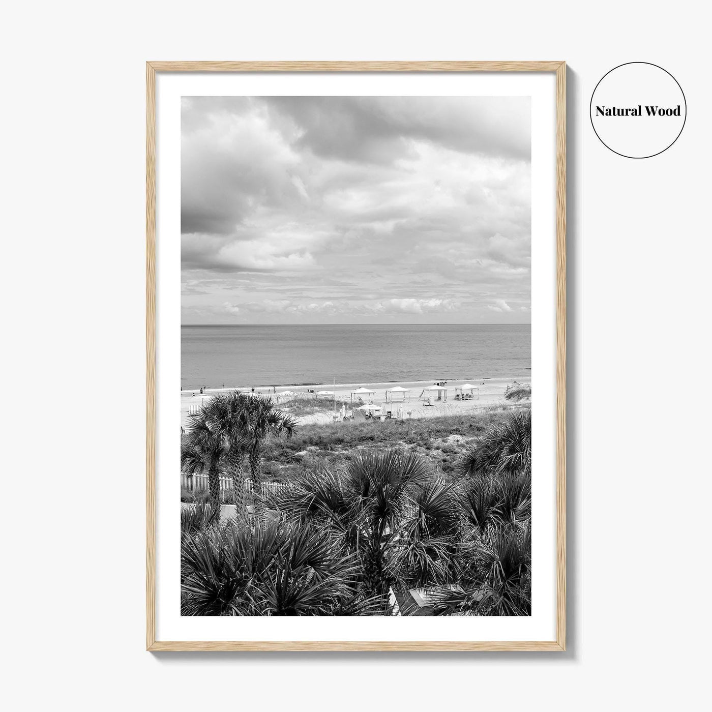 Fernandina Beach Black and White Fine Art Photo Print, Amelia Island Florida Coastal Poster