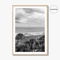 Fernandina Beach Black and White Fine Art Photo Print, Amelia Island Florida Coastal Poster