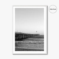 Ventura Black and White Fine Art Photo Print, San Buenaventura, California, USA, Pier, Poster