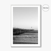 Ventura Black and White Fine Art Photo Print, San Buenaventura, California, USA, Pier, Poster