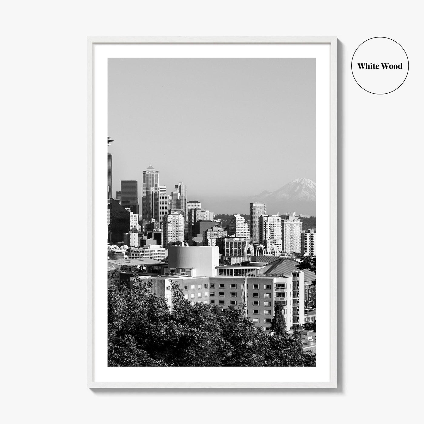 Seattle Black and White Fine Art Photo Print, Downtown, Washington, USA, Wall Decor, Poster