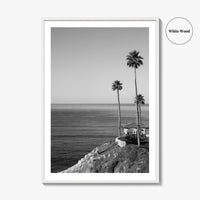 Pismo Beach Black and White Fine Art Photo Print, Shore Cliff Gazebo, California Poster