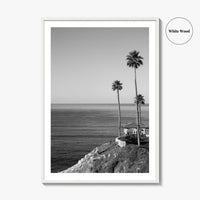 Pismo Beach Black and White Fine Art Photo Print, Shore Cliff Gazebo, California Poster