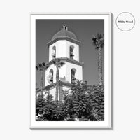 Mission San Juan Capistrano Black and White Fine Art Photo Print, California Basilica Poster