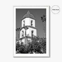 Mission San Juan Capistrano Black and White Fine Art Photo Print, California Basilica Poster