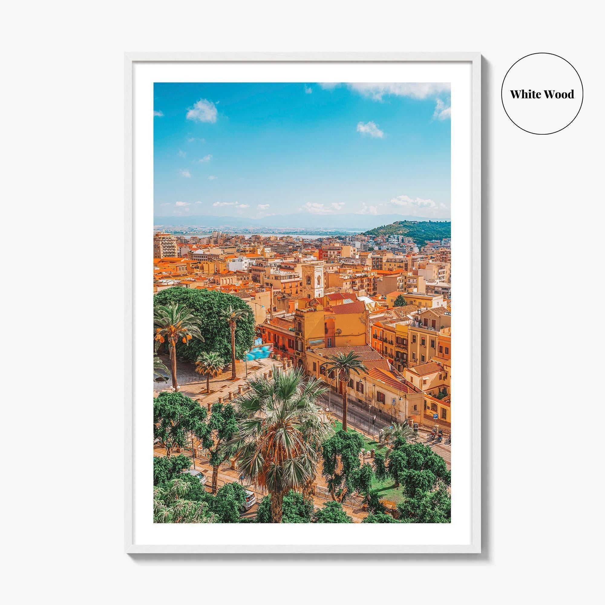 Cagliari Skyline Fine Art Photo Print, Sardinia Italy Wall Decor Poster
