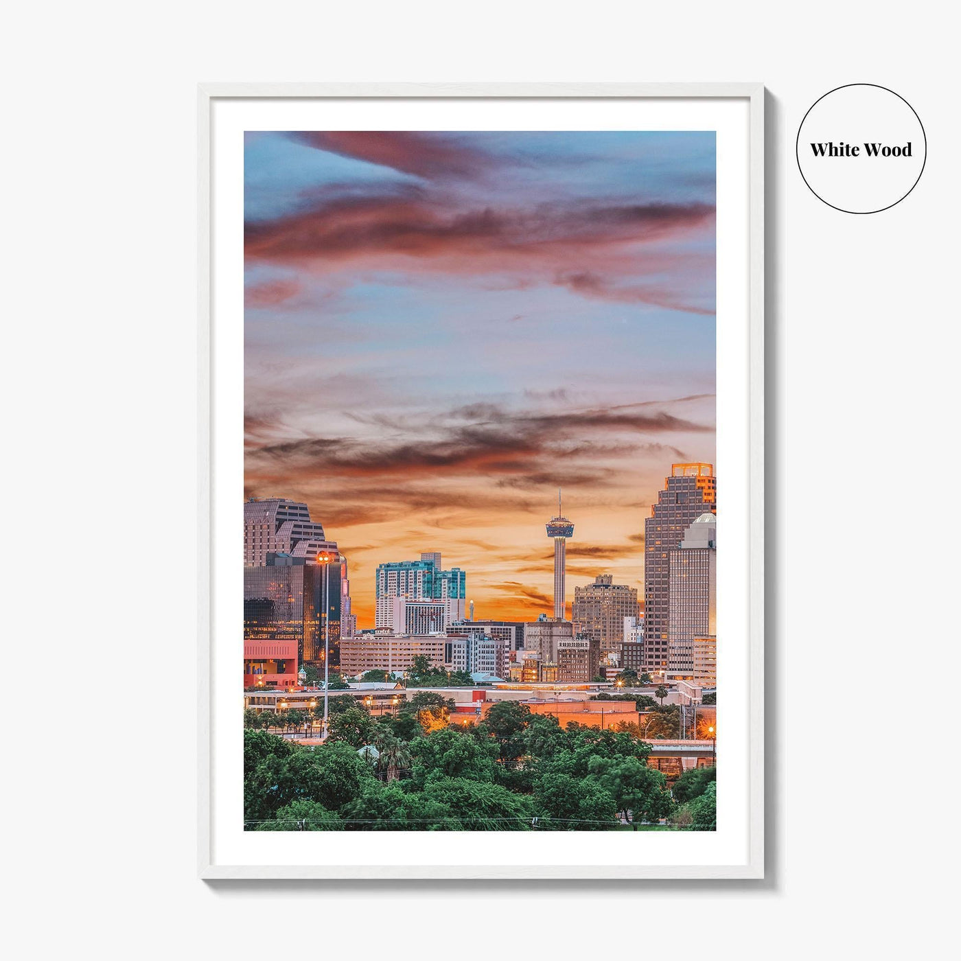 San Antonio Skyline Fine Art Photo Print, Texas USA Downtown Wall Decor Poster