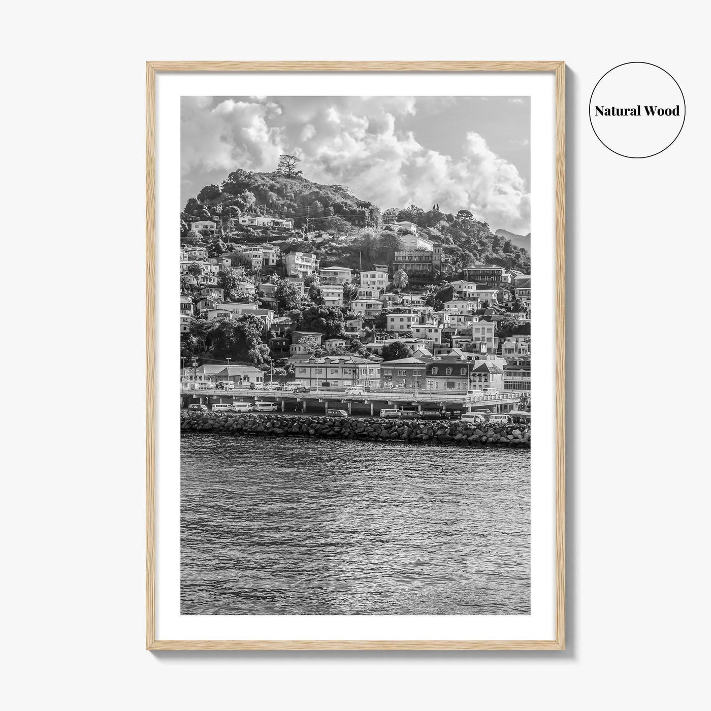 St George's Grenada Black and White Fine Art Photo Print, Caribbean Wall Poster