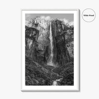 Angel Falls Black and White Fine Art Photo Print, Salto Ángel Venezuela Waterfall Poster