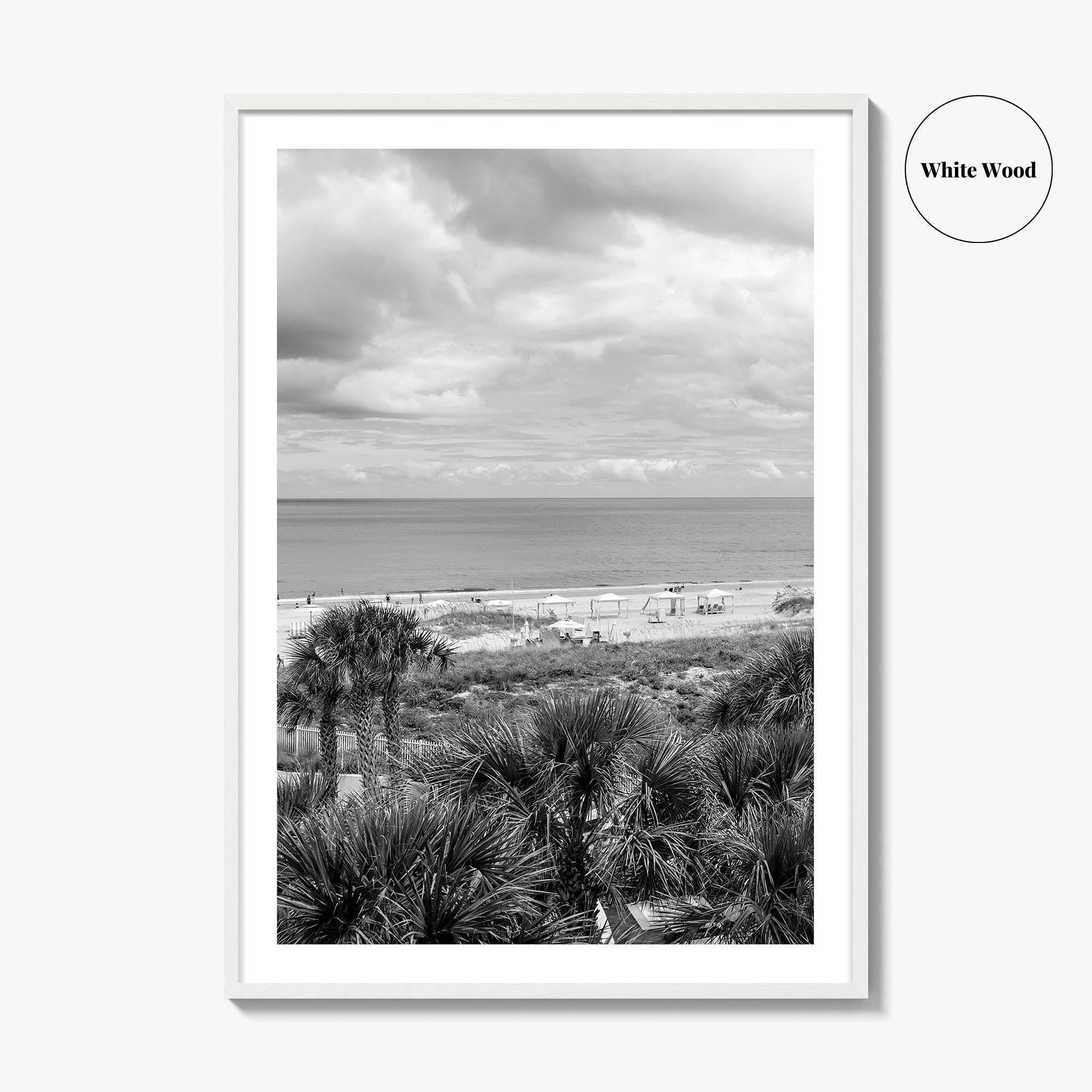 Fernandina Beach Black and White Fine Art Photo Print, Amelia Island Florida Coastal Poster