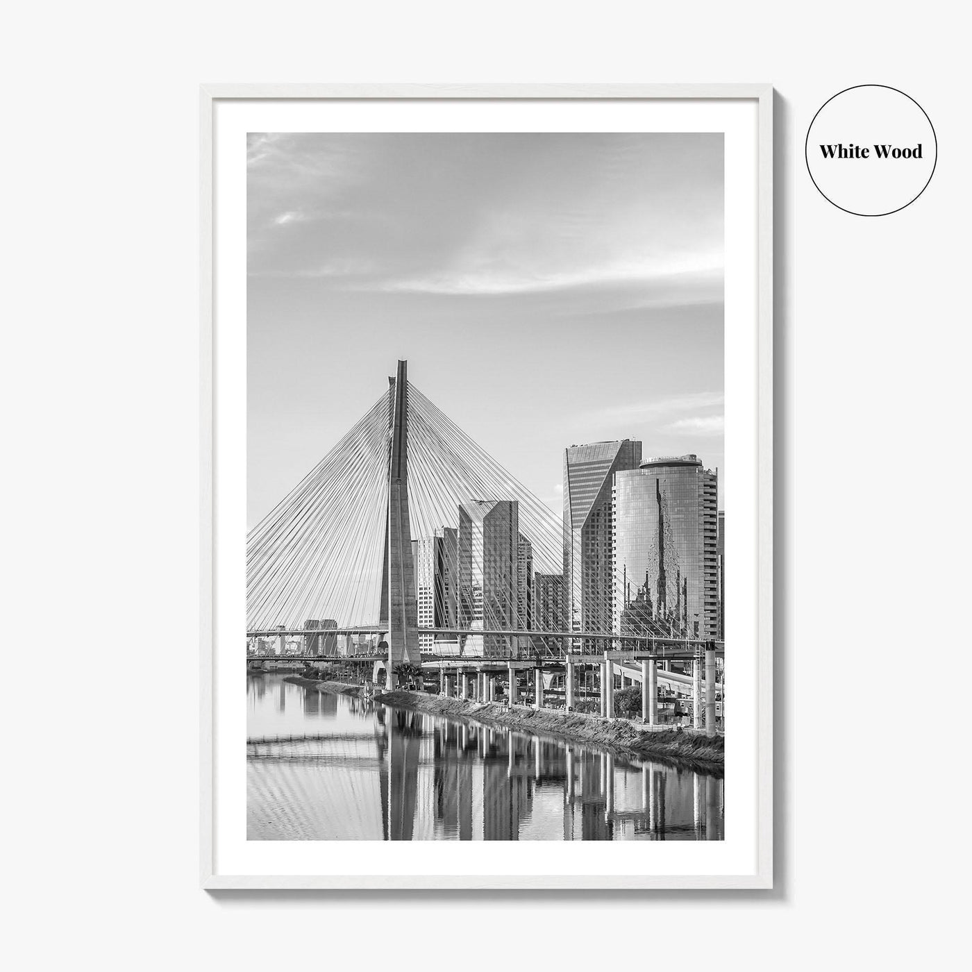 Sao Paulo Black and White Fine Art Photo Print, Octavio Frias Bridge Brazil Poster