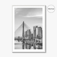 Sao Paulo Black and White Fine Art Photo Print, Octavio Frias Bridge Brazil Poster