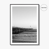 Ventura Black and White Fine Art Photo Print, San Buenaventura, California, USA, Pier, Poster