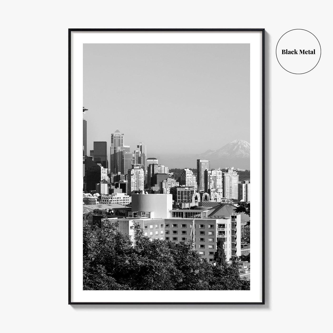 Seattle Black and White Fine Art Photo Print, Downtown, Washington, USA, Wall Decor, Poster