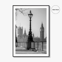 London Black and White Fine Art Photo Print, Big Ben Parliament England UK Poster