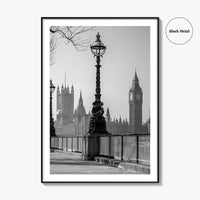 London Black and White Fine Art Photo Print, Big Ben Parliament England UK Poster