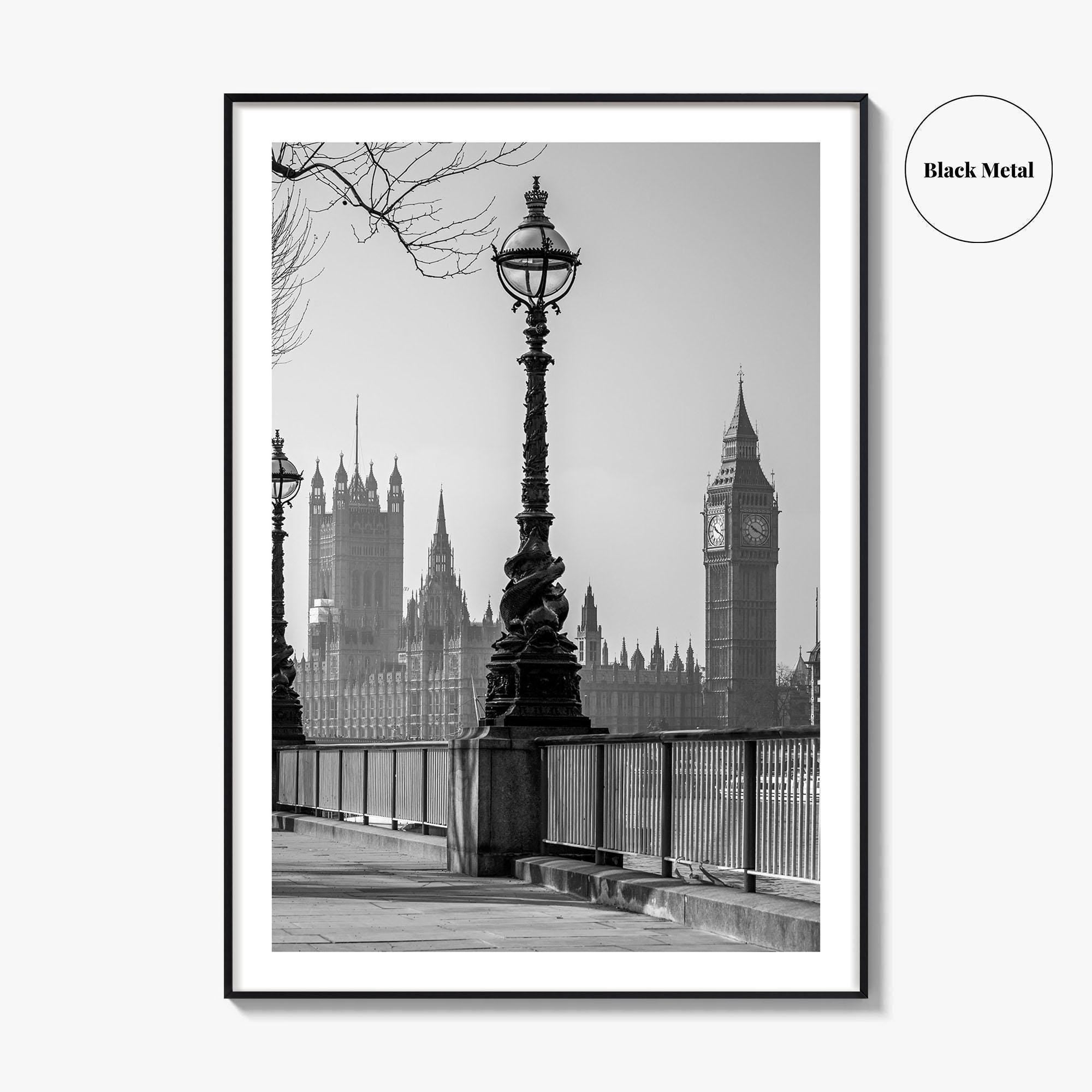 London Black and White Fine Art Photo Print, Big Ben Parliament England UK Poster