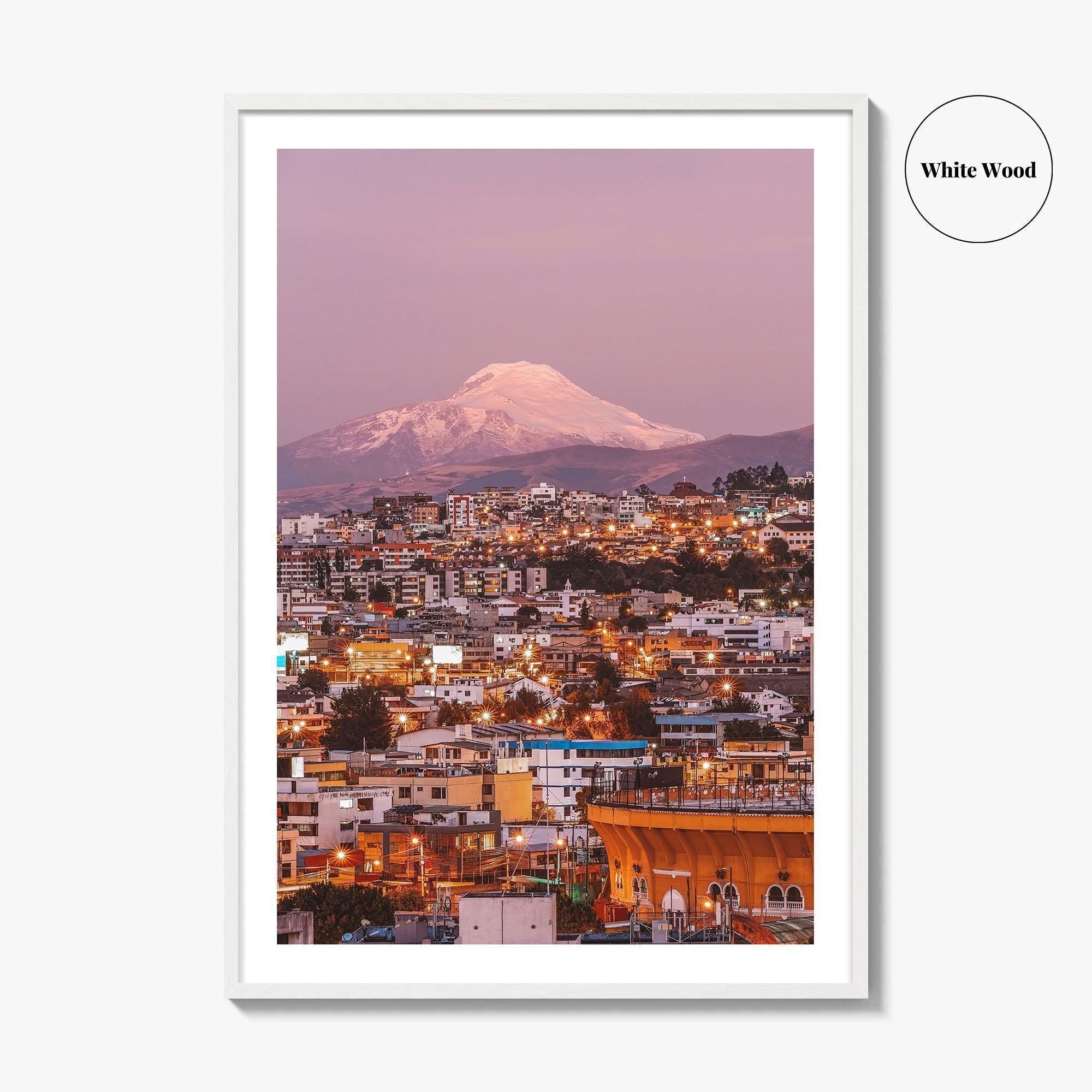 Quito Skyline Fine Art Photo Print, Ecuador, Cayambe Volcano, Bullring, Wall Decor, Poster