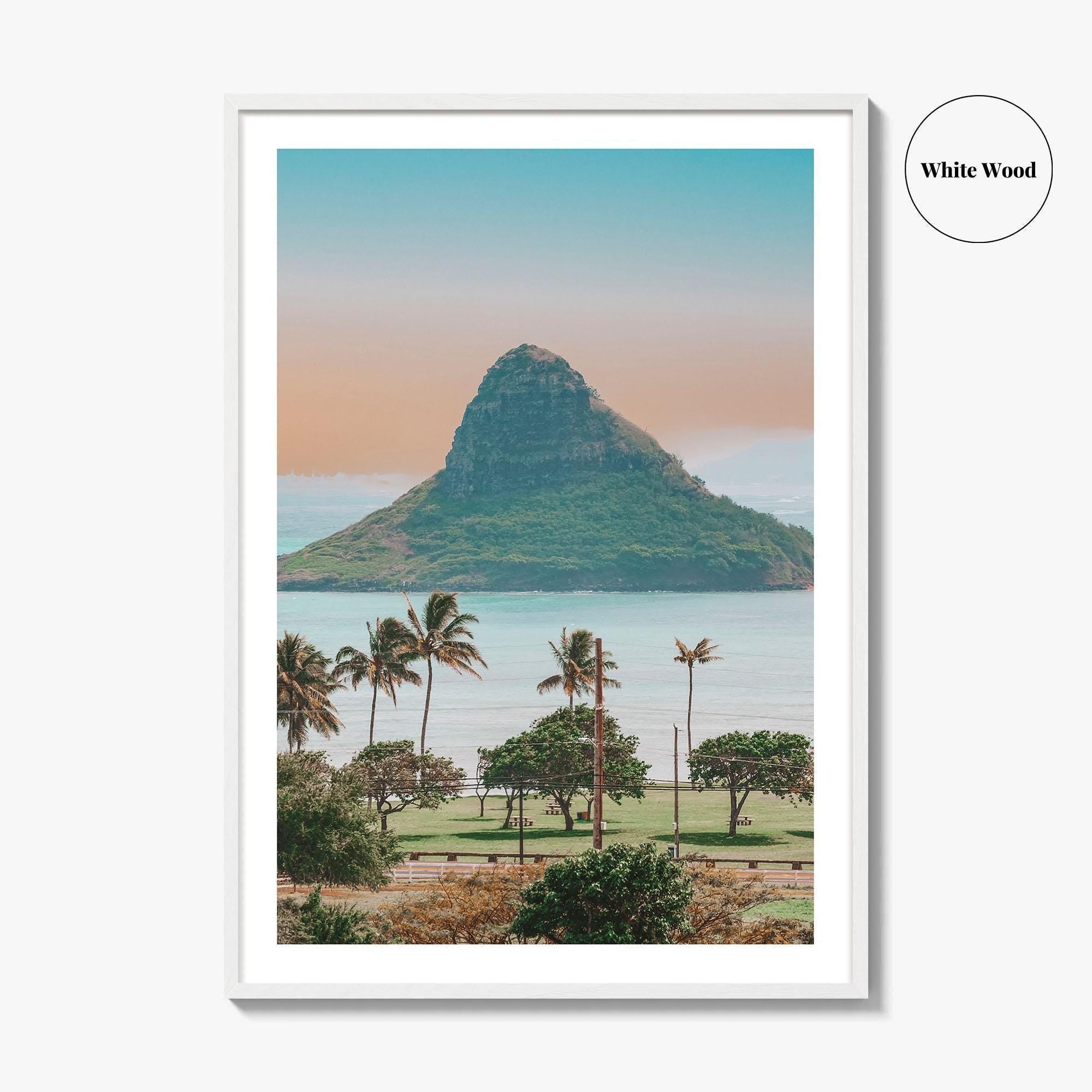 Hanauma Bay Oahu Fine Art Photo Print, Honolulu Hawaii, Palm Trees Beach Wall Decor